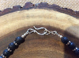 Bamboo Coral and Black Lava Necklace - Clasp View