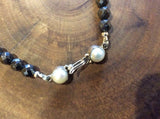 Hematite and Shell Pearl Necklace - Clasp View