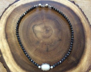 Hematite and Shell Pearl Necklace
